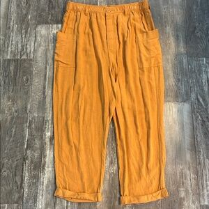 Wonderly Women’s Orange Linen Blend Cargo Pants